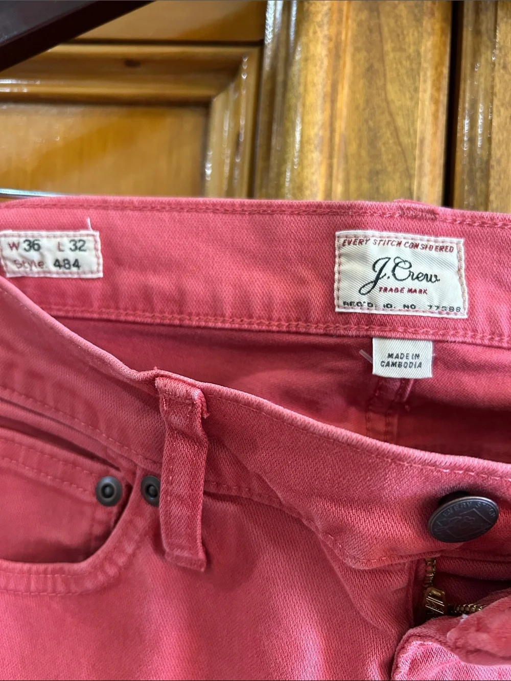 J. Crew Women's Straight Leg Jeans in Rose Pink